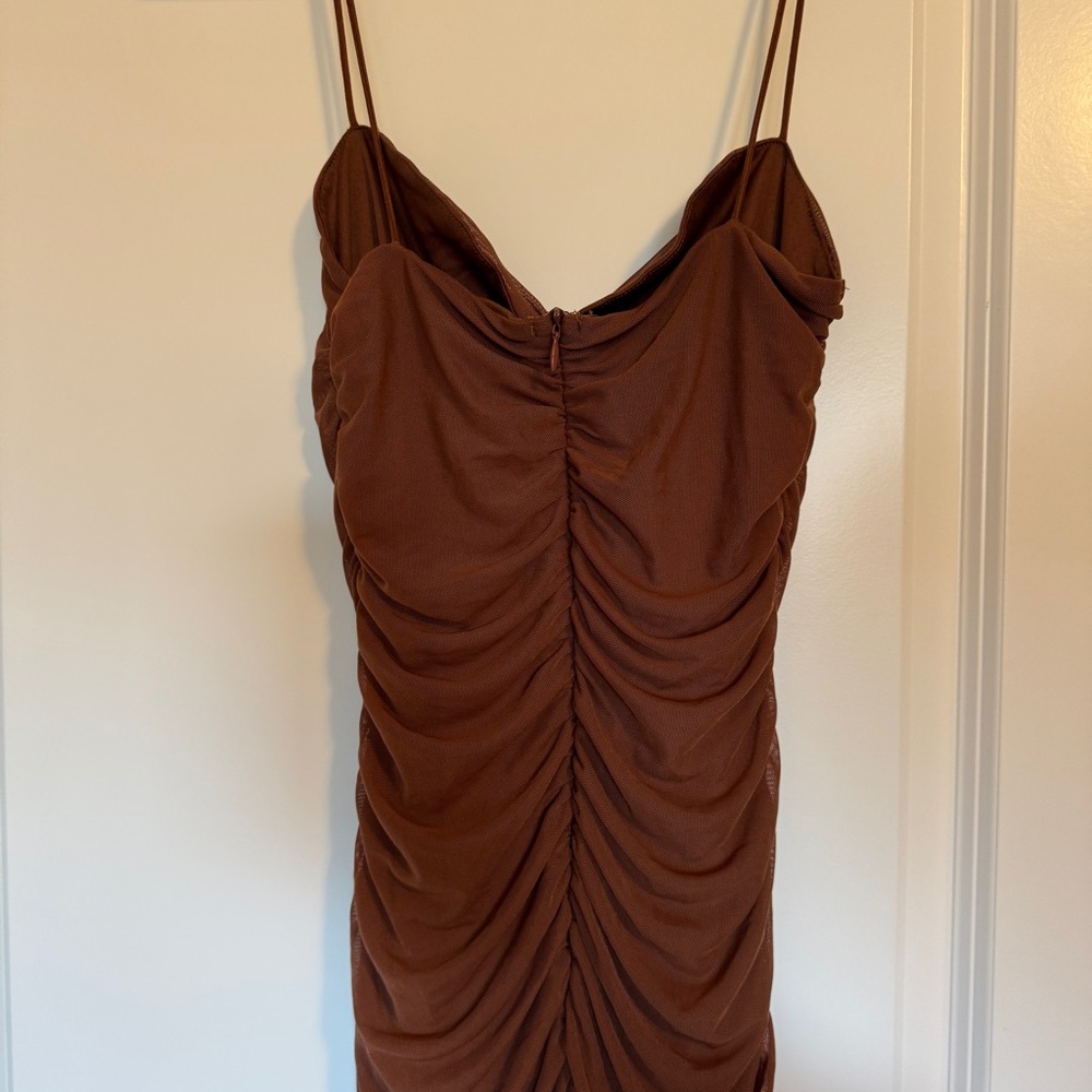 PARTHEA • RUCHED MESH BODYCON DRESS - Picture 6 of 7